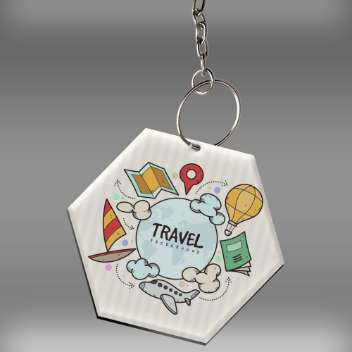 Chaveiro Personalizado | Formato Hexagonal		