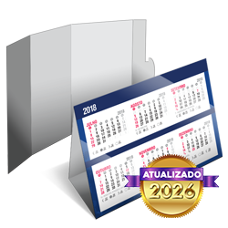 Calendário de Mesa | 25x18cm | 4/0 | UV 1/0