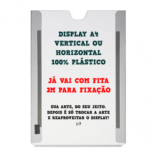 Display de Parede Plástico | A4 | 4/0